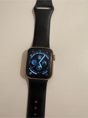 Apple Watch Series -5 Black Sport Band, Gold Case. 44mm
